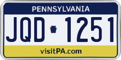 PA license plate JQD1251