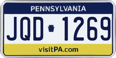 PA license plate JQD1269