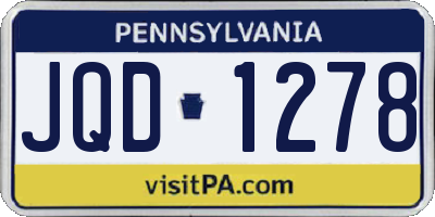 PA license plate JQD1278