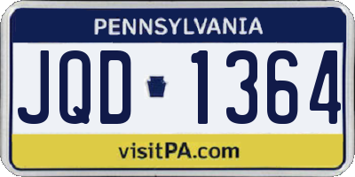 PA license plate JQD1364