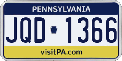 PA license plate JQD1366
