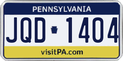 PA license plate JQD1404