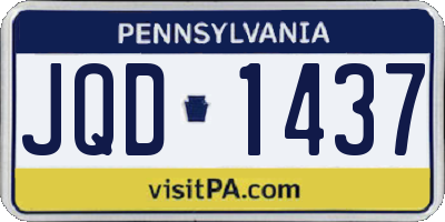 PA license plate JQD1437