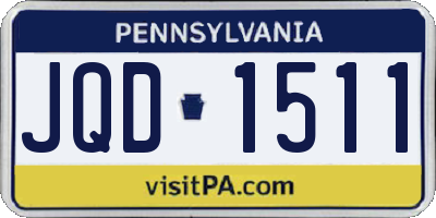 PA license plate JQD1511