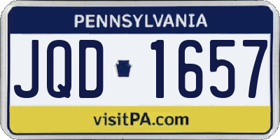 PA license plate JQD1657