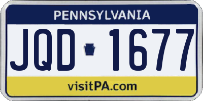 PA license plate JQD1677
