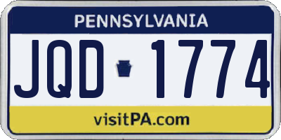 PA license plate JQD1774