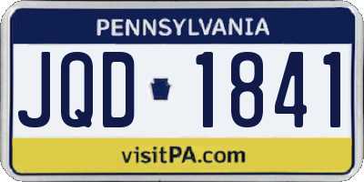 PA license plate JQD1841