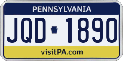 PA license plate JQD1890
