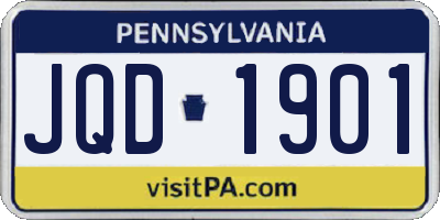 PA license plate JQD1901