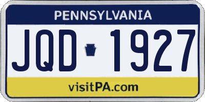 PA license plate JQD1927