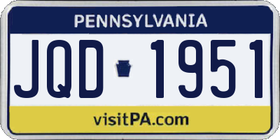 PA license plate JQD1951