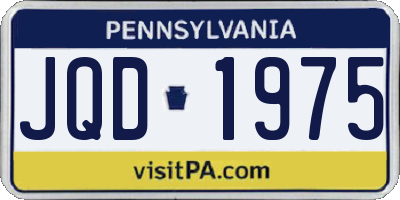 PA license plate JQD1975