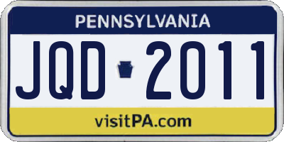 PA license plate JQD2011