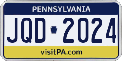 PA license plate JQD2024
