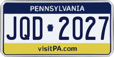 PA license plate JQD2027