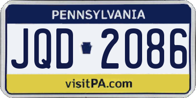 PA license plate JQD2086