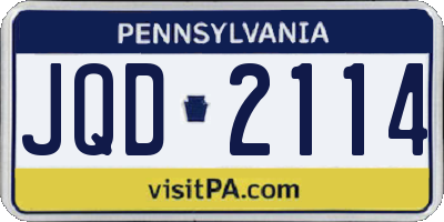 PA license plate JQD2114