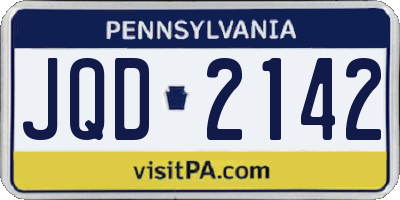 PA license plate JQD2142