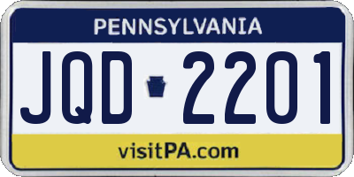 PA license plate JQD2201