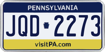 PA license plate JQD2273