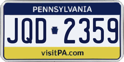 PA license plate JQD2359