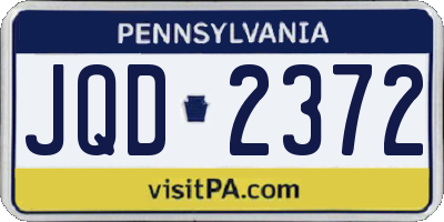 PA license plate JQD2372