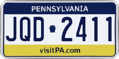 PA license plate JQD2411