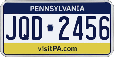 PA license plate JQD2456