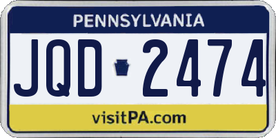 PA license plate JQD2474