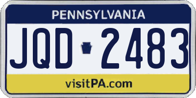 PA license plate JQD2483