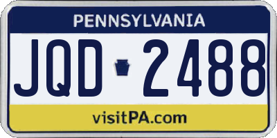 PA license plate JQD2488