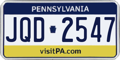 PA license plate JQD2547
