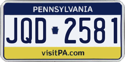 PA license plate JQD2581