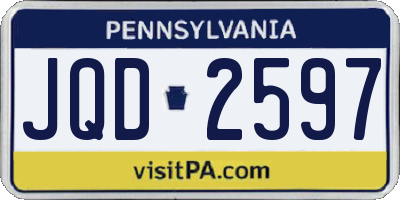 PA license plate JQD2597