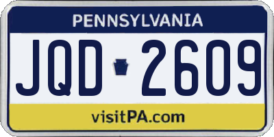 PA license plate JQD2609