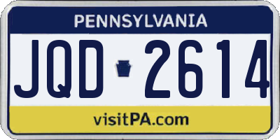 PA license plate JQD2614