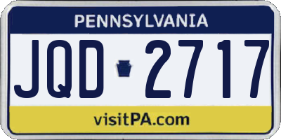 PA license plate JQD2717