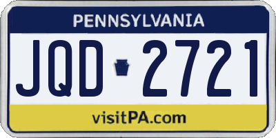 PA license plate JQD2721