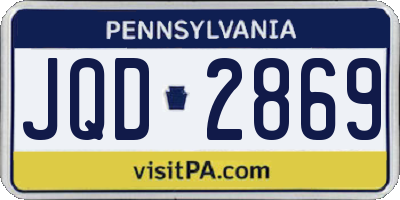 PA license plate JQD2869