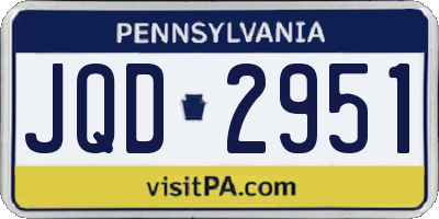 PA license plate JQD2951
