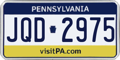 PA license plate JQD2975