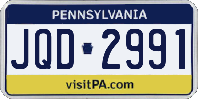 PA license plate JQD2991