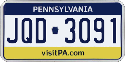 PA license plate JQD3091
