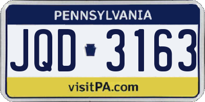 PA license plate JQD3163