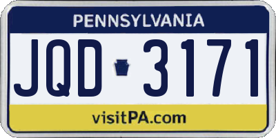 PA license plate JQD3171