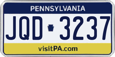 PA license plate JQD3237