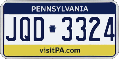 PA license plate JQD3324