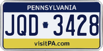 PA license plate JQD3428
