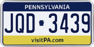 PA license plate JQD3439